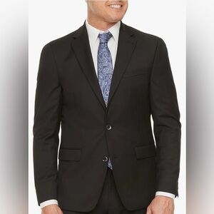 Van Heusen Talon Men's Black Suit Jacket Blazer Sport Coat 46 Long - NWT